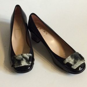 fs/ny Royal Black Patent Square Toe Pump size 8.5